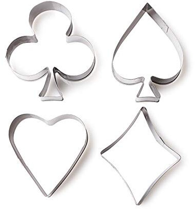 Fliyeong Premium 4 stücke Poker Ausstechformen Edelstahl Keks Fondant Schneider Kuchen Dekorieren Tools