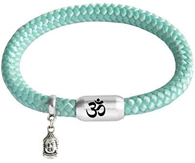 • Paris Montana • Das Original Buddha Om Segeltau Armband Buddha Anhänger Unisex Geflochten Mit OM Gravur Handmade Hochwertiger Magnetverschluss 8mm