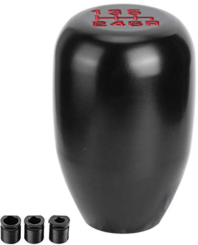 Fydun Gear Knob 6 Gang Auto Schaltknauf Universal Metall Modifikation Manueller Schaltkopf Gangschaltung(Schwarz)