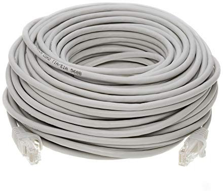 Cat6 30M Network Ethernet Patch Cable, 550Mhz Internet Wire, Compatible with PC, Laptop, Modem, Router, TVs, Printer Cord, Consoles for Home and Office, Gray