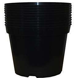 Muddy Hands Pack of 10 Black Plastic Plant Pots Outdoor Garden Round Nursery Herb Flower Planters (3 Litre)