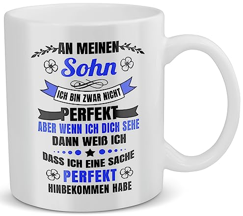 22Feels An meinen Sohn Tasse Geschenk von Mama und Papa Besonders Eltern Becher mit Spruch zum Geburtstag Idee