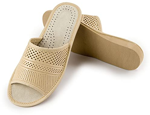 Nowo Damen Pantoletten Hausschuhe Blau Pantoffeln Hauspatschen Haus Schuhe Slipper Sandale Ledersandalen 36-41