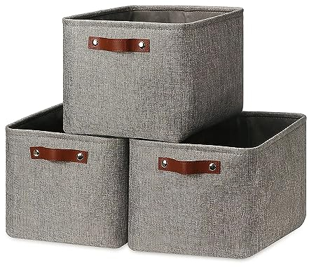 Mangata Cube Aufbewahrungsboxen, 3 Aufbewahrungskörbe Stoff 33 x 38 x 33 cm für Kallax Regale, Schrank, Schränke