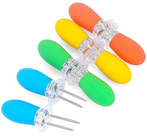 PIQIUQIU 8 bastoncini da 10 cm, per pannocchie di mais, griglia, buffet, frutta, falò