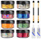 8 Colors Body Glitter Face Glitter Festival Glitter with Glue,Chunky Cosmetic Glitter for Face Body and Hair (Includes Long Lasting Glue and Brush) Festival and Party Beauty Makeup