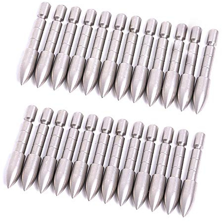 ACCMOS 24 Stück 70 80 90 100 110 120 Grain Rostfreier Stahl Bullet TIPP für ID 4,2 mm Pfeilwelle, Bogenschießen Jagd Pfeile Zubehör