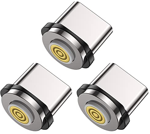 VAFOTON 5Pin Typ C Schnelllade Magnet Adapter [3Stück], Magnetisches Stecker Ersatzstecker Phone Staubschutz Verbinder für Magnetisches USB Ladekabel