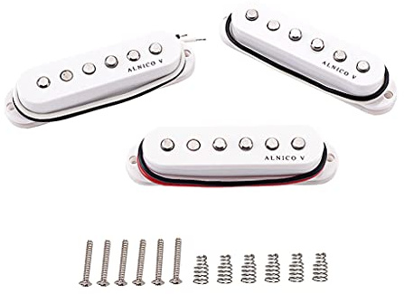 Alnicov Lot de 3 micros à bobinage simple pour guitare de style Strat ST (Blanc)