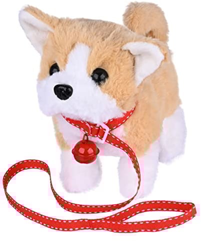 WorWoder Plush Pastoral Toy Puppy Electronic Interactive Pet Dog - Walking, Barking, Tail Wagging, Stretching Companion Animal for Kids (Pastoral Dog)