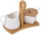 Lurrose Ceramic Sugar Bowl and Creamer Jug Set with Tray and Spoon, Coffee Serving Set Porcelain Sugar Pot with Lid for Home Milk Coffee