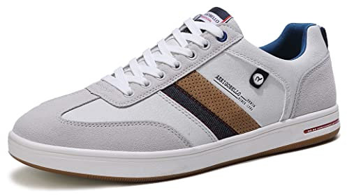 ARRIGO BELLO Sneaker Herren Schuhe Business Freizeitschuhe Leichte Trainers für Walking, Laufen, Sport Größe 41-46 (46, T Grau Weiß)
