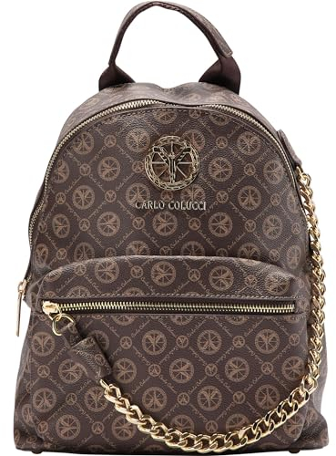Carlo Colucci Rucksack mit dekorativer Kette Braun OS