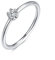 925 Sterling Silber Ring mit weißem Stein für Damen | Damenring, Verlobungsring, Solitär-Ring, Silberring schlicht für Frauen, Freundin Antrag | Echtsilber Ringe Modern (54, Silber)