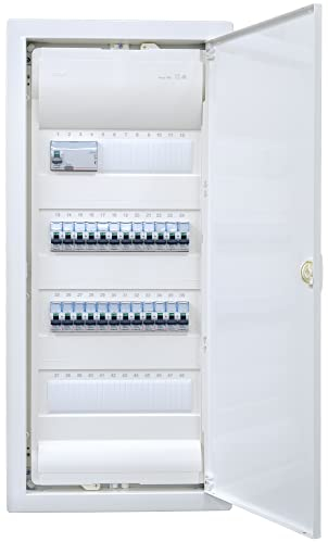Hager VU48NC Répartiteur encastré à 4 rangées avec bornier Raccordement 1 x FI 4 broches + 24 x LS B16A