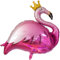 Flamingo Folienballon 100 x 80 cm - für Hawaii Garten-Party XXL Luftballon/Ballon Partydeko/Deko/Dekoration Tropical Geburtstag Hawaiian JGA Kindergeburtstag Mädchen Kopper-24 - Krone pink