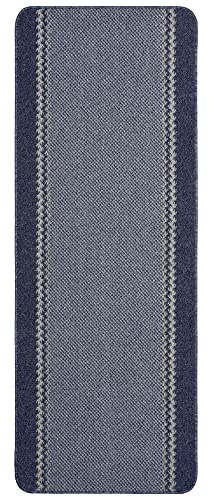 THE RUGS - Machine Washable Area Rugs & Runners for Living room, bedroom kitchen hallways Bordered Design|Blue 100x67 cm