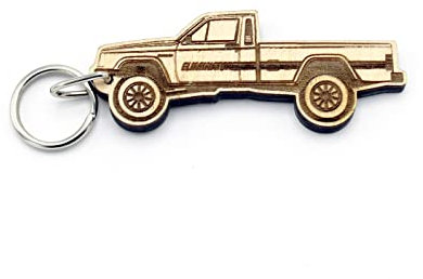 Jeep® Comanche MJ Schlüsselanhänger aus Holz, hergestellt in den USA