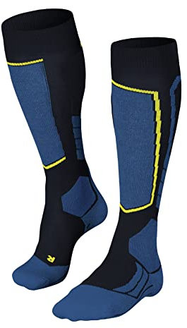 FALKE Herren Skisocken SK2 Intermediate M KH Wolle Funktionsmaterial warm dick 1 Paar, Blau (Dark Night 6124), 39-41