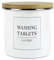 Minimalist Range Washing Tablets Storage Canister - White Metal Enamel Kitchen And Bathroom Storage Container