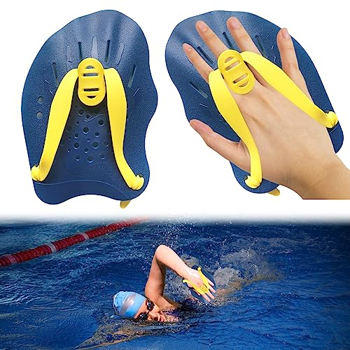 1 par de Palas Mano para natación palasnatación con Correas Ajustables Ayuda Entrenamiento Fuerza Potencia Equipo Ejercicio en la Piscina Accesorios para Adultos y niños Unisex