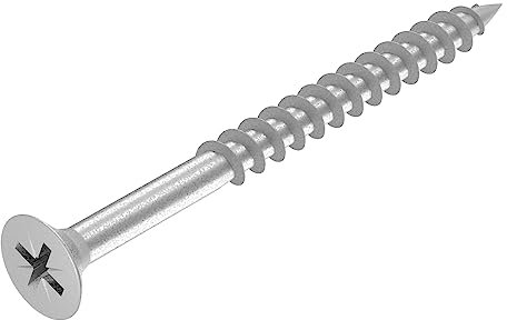 SECCARO Viti per truciolato 4 x 45 mm, in acciaio inox V2A VA A2, viti per legno con filettatura parziale, Phillips a croce/PZ, 200 pezzi