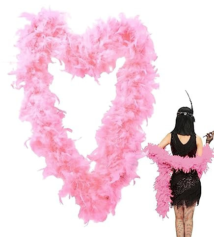 boiler Federgirlande - Truthahn-Rosa-Feder-Girlande | Dress Up Favors Federboas Kostümzubehör für Hochzeit, Tanz, Halloween, Cosplay