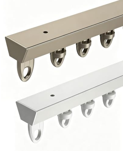 Deckenschiene Gardinenschiene Schwerlast-Vorhangschienen Deckenmontage Vorhangstange Für Büro, Wohnzimmer, Schlafzimmer (1–6 M) (Color : Champagne, Size : 1.2m)