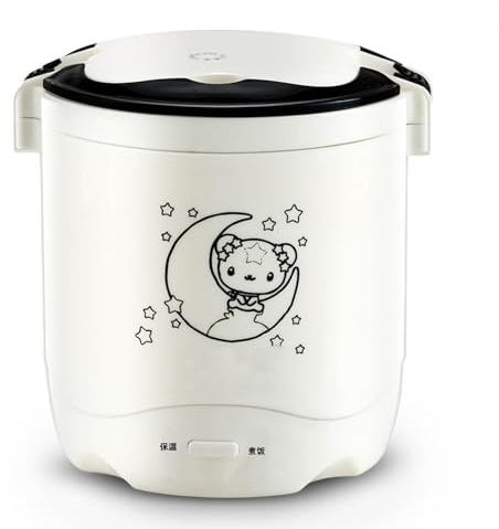 ZORZA Mini Arrocera 1.2L 200W Eléctrica Multifunción Operación con Una Sola Tecla, Con Olla Interior Antiadherente, Protección contra Altas Temperaturas, Para Fácil Limpieza Y Uso,Rosado