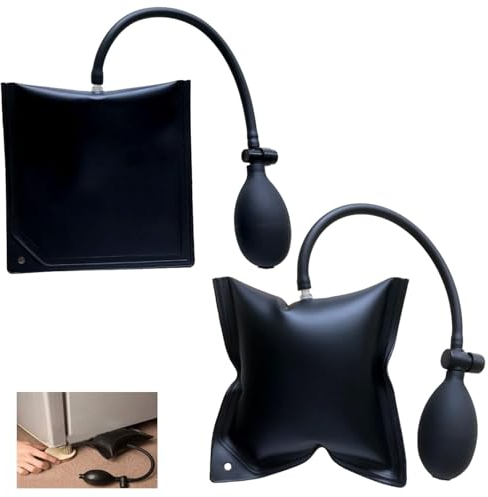 Gruvox 2PCS Air Wedge Air Bag for Door Lift Air Wedge Up Bag Black Inflatable Air Wedge Pump Air Pump Wedge Lifting Tool for Door Windows Car Shim Door Stop Wedge Air Pump