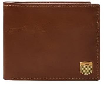 Fossil Portefeuille à deux volets Hayes avec fenêtre transparente, en cuir, pour homme, ML4647200