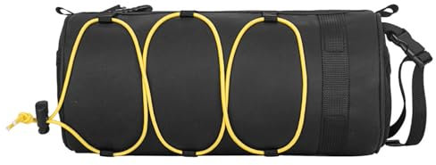 Dasellfa Fahrradtasche Fahrrad, Wasserdicht Fahrradtaschen, Lenker, Fahrradkorb Vorne, Tasche, Lenkertasche, Lenkertaschen, Abnehmbarer Schultergurt (Y ellow)