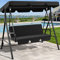YITAHOME Hollywoodschaukel, 3 Sitzer Outdoor Hollywoodschaukeln mit Liegefunktion, Metall Gartenschaukel mit Verstellbarem Sonnendach & Abnehmbarem Kissen für Erwachsene, 270KG Belastbar, Schwarz