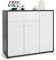 COSTWAY Aparador Cocina Buffet Moderno, Armario de Piso de Cocina con Dispositivo Antivuelco y Estante Ajustable, Gabinete de Almacenamiento Lateral de 3 Puertas para Comedor Entrada (88x40x80cm)
