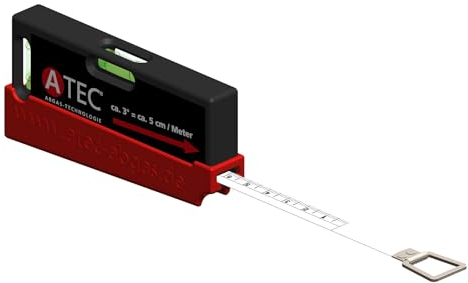 Wasserwaage mit 2m Maßband und 3-Grad-Genauigkeit von ATEC