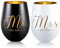 xilaxila Mr and Mrs EST 2024 Wine Glasses Gifts- Cool Engagement Gifts, Wedding Gifts For Couples, Bride and Groom, His and Hers- Bridal Shower Gifts For Bride To Be