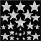 24 Pcs Silver Star Patches, Glitter Star Iron on Patches, Adhesive Applique Hot Glue Rhinestone Stars for Jeans Bags Hats Clothing Repair Decoration (4 Size)