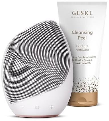 GESKE Sonic Facial Brush 5 in 1 + GESKE Cleansing Peeling | SmartAppGuided™ Sonic Facial Brush | Set mit passender Kosmetik-Zugabe | Beauty-Bundle