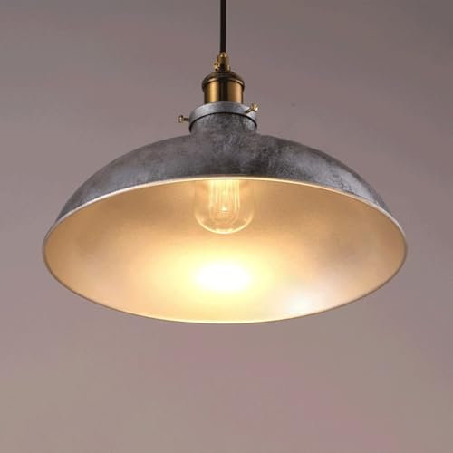 Lámpara colgante de plata, lámpara colgante industrial, lámpara colgante rústica americana for isla de cocina, comedor, bar, dormitorio, pasillo