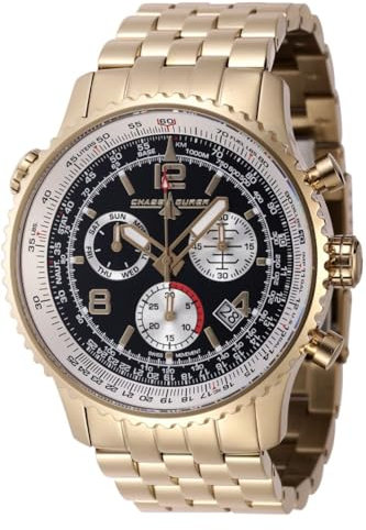 Chase Durer Flight Commander CDW-0074 Herren Uhr - Wasserdicht - Analog - Quarzuhrwerk - Edelstahl mit schwarzen zifferblat - 49mm