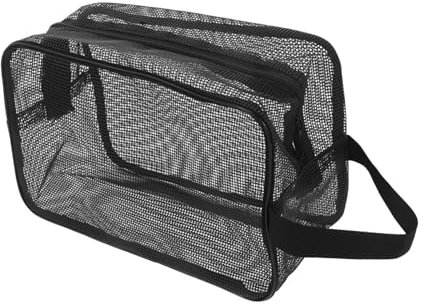 Ipetboom Neceser Viaje Portátil Bolsa de Malla para Ducha Bolsa de Gimnasio para Ducha de Malla Ventilada de Viaje Neceser de Gimnasio Pequeño de Goma Unisexo Negro