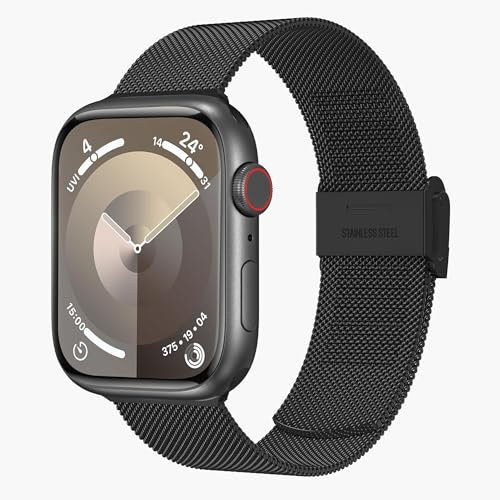 Meliya Cinturino per Apple Watch 44mm 45mm 46mm 49mm 42mm 41mm 40mm 38mm, Cinturino in Metallo a Acciaio Inossidabile per iWatch/Apple Watch Series 10 9 8 7 6 5 4 3 2 1 SE Ultra