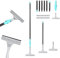 Window Cleaning Kit, 2 IN 1 Window Cleaning Pole and Squeegee Cleaner with Detachable Pole for High Windows Squeegee Head Indoor & Outdoor Glass Cleaner | Complete Kit | Extendable to 154CM