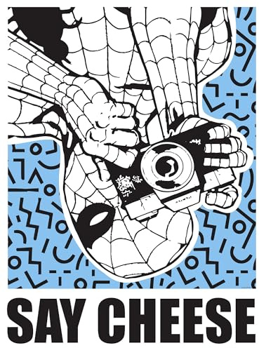 Komar Wandbild- Marvel Spider-Man Say Cheese Blue - Größe 30 x 40 cm - Poster, Kinderzimmer, Dekoration - gerollt ohne Rahmen