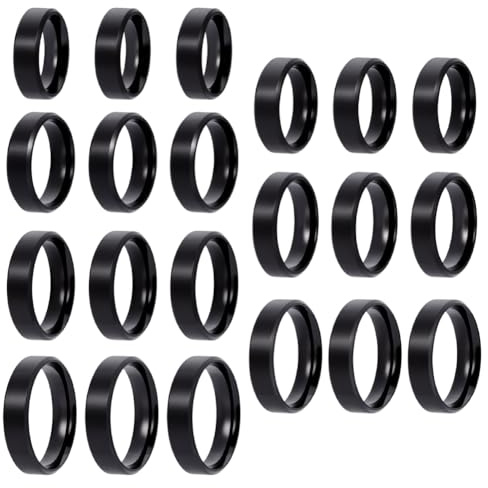 nbeads 21 Stück 7 Größen Edelstahl Rohling Ringe, einfarbig Inlay Finger Ringe Ehering Rohling für handgefertigte Schmuckherstellung
