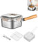 Ensemble de poêles multifonctions - Friteuse, cuiseur, conservation des aliments frais et lavage des légumes, friteuse en acier inoxydable (Silver)