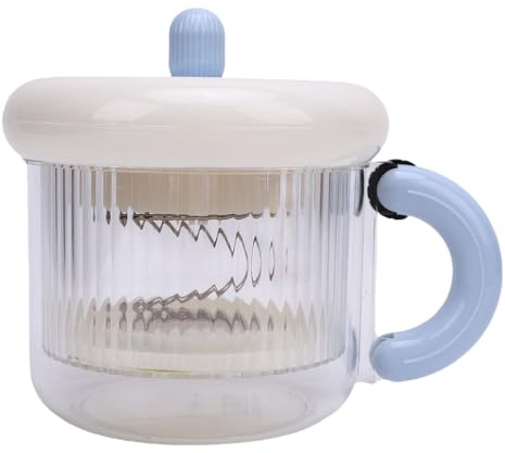 Passoire à yaourt grec, mini pots en verre de grande capacité, récipients à yaourt avec couvercles et sac à mailles fines pour la séparation du lactosérum, convient au lait de (Bleue)