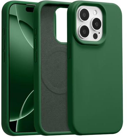 UCASONG Magnetic Liquid Silicone Case for iPhone 14 Pro, Alfalfa Green | 6.1Inch, Compatible with MagSafe, Cute Plain Solid Color Slim Case, Soft Smooth Matte Shockproof Protective Cover