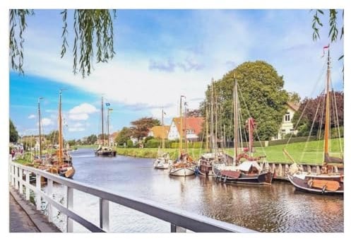 Jigsaw Puzzles 1000 Stück，Carolinensiel Hafen，Für Papierkinder Spiele Lernspielzeug（38x26cm）-AK32