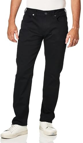 Buffalo David Bitton Herren Straight Six Jeans, Authentisches Schwarz, 30W / 32L